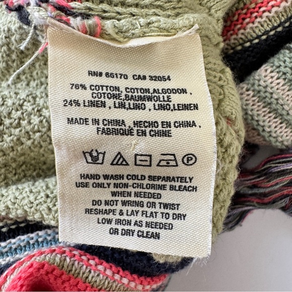 Anthropologie Moth Calexico Poncho Sweater Hooded Vest Cardigan Striped Sz XS S - Picture 6 of 16